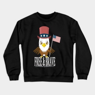 American Eagle USA Flag Land Of The Free And Brave Crewneck Sweatshirt